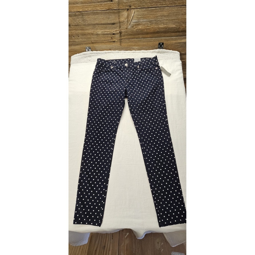 Women's Size 12 Rich Navy Dot Skinny Pants
